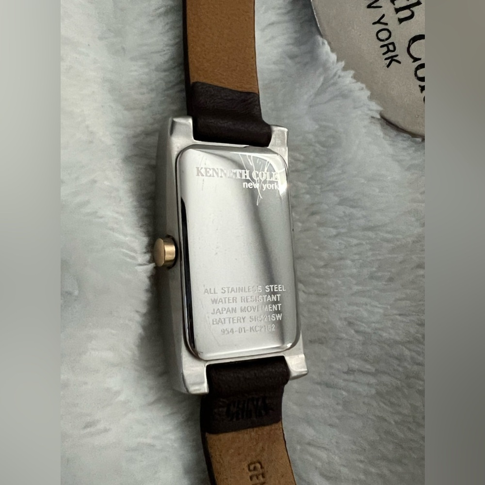 NWT Authentic Vintage Kenneth Cole 2-Tone Stainless Steel Watch w/Leather KC2152 - Picture 12 of 16